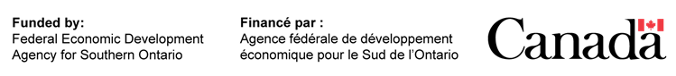 Funded by Federal Economic Development Agency for Southern Ontario bilingual wordmark